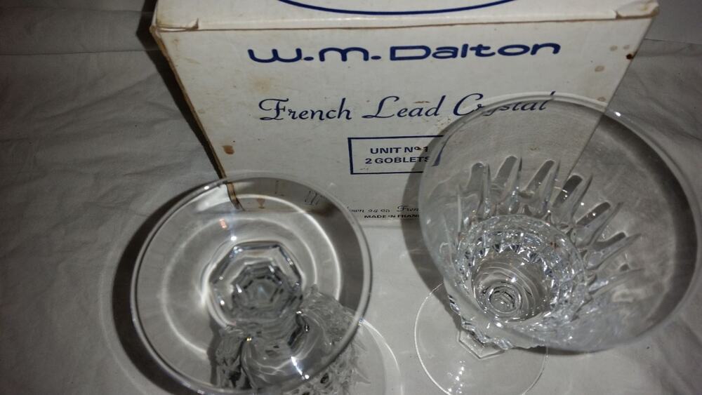 French Lead Crystal Goblets Set of 2 by W. M. Dalton